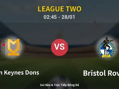 Kết Quả: Milton Keynes Dons 1-0 Bristol Rovers – Highlight & Bàn Thắng | League Two