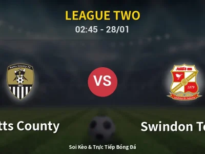 Kết Quả: Notts County 2-1 Swindon Town – Highlight & Bàn Thắng | League Two