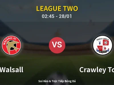 Kết Quả: Walsall 0-0 Crawley Town – Highlight & Bàn Thắng | League Two