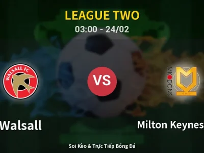Kết Quả: Walsall 0-2 Milton Keynes Dons – Highlight & Bàn Thắng | League Two