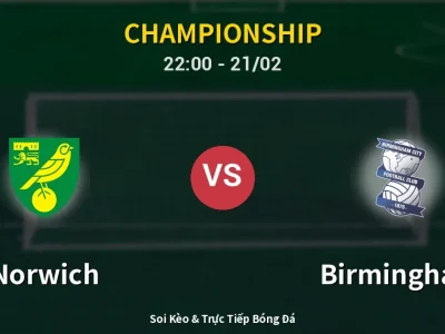 🔴 Trực Tiếp: Norwich 0-2 Birmingham – Link Xem Championship (Full HD)