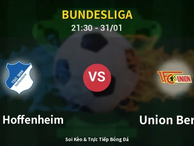 🔴 Trực Tiếp: 1899 Hoffenheim 0-0 Union Berlin – Link Xem Bundesliga (Full HD)