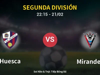 🔴 Trực Tiếp: Huesca 0-0 Mirandes – Link Xem Segunda División (Full HD)