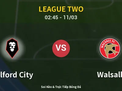 Soi Kèo Salford City vs Walsall – 02:45 11/03 | Nhận Định, Dự Đoán Tỷ Số