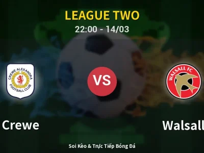 Soi Kèo Crewe vs Walsall – 22:00 14/03 | Nhận Định, Dự Đoán Tỷ Số