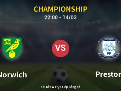 🔴 Trực Tiếp: Norwich 1-0 Preston – Link Xem Championship (Full HD)