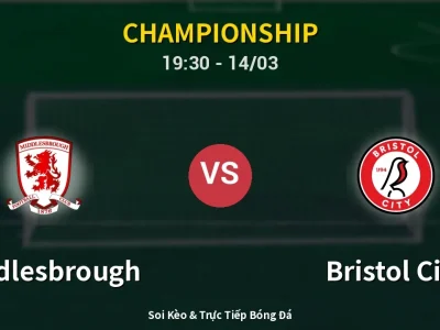 Soi Kèo Middlesbrough vs Bristol City – 19:30 14/03 | Nhận Định, Dự Đoán Tỷ Số