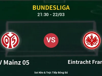 Soi Kèo FSV Mainz 05 vs Eintracht Frankfurt – 21:30 22/03 | Nhận Định, Dự Đoán Tỷ Số