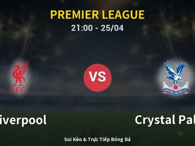 Soi Kèo Liverpool vs Crystal Palace – 21:00 25/04 | Nhận Định, Dự Đoán Tỷ Số