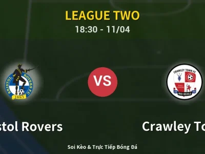 Soi Kèo Bristol Rovers vs Crawley Town – 18:30 11/04 | Nhận Định, Dự Đoán Tỷ Số