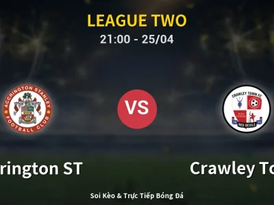 Soi Kèo Accrington ST vs Crawley Town – 21:00 25/04 | Nhận Định, Dự Đoán Tỷ Số