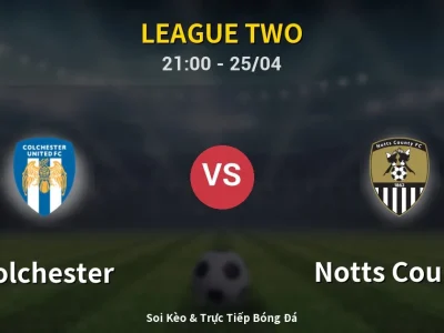 Soi Kèo Colchester vs Notts County – 21:00 25/04 | Nhận Định, Dự Đoán Tỷ Số