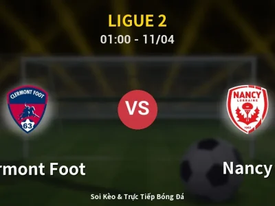 🔴 Trực Tiếp: Clermont Foot 0-1 Nancy – Link Xem Ligue 2 (Full HD)