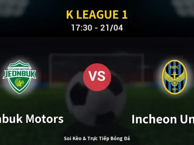 Kết Quả: Jeonbuk Motors 1-2 Incheon United – Highlight & Bàn Thắng | K League 1