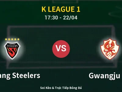 🔴 Trực Tiếp: Pohang Steelers 1-0 Gwangju FC – Link Xem K League 1 (Full HD)